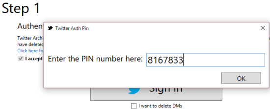 Twitter Auth Pin