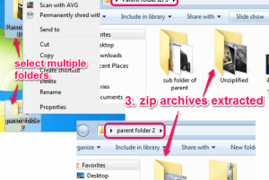 Unziplify- extract all files from zip archives of a folder