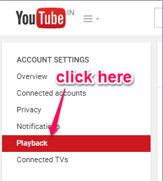 access Playback section