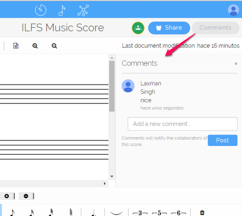 add comments to music score