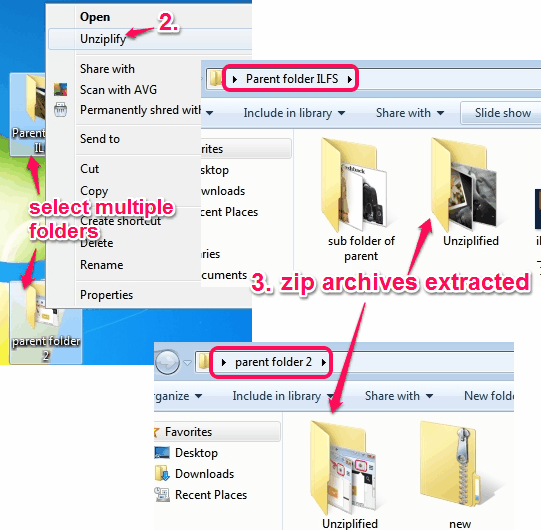 automatically extract zip archives present in multiple folders