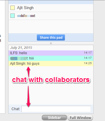 chat with collaborators