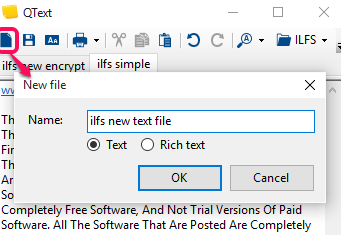 create a new text file or RTF file
