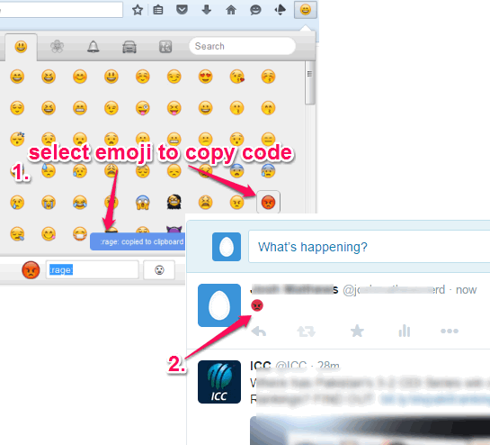 get emoji code to use on Twitter, Github, etc