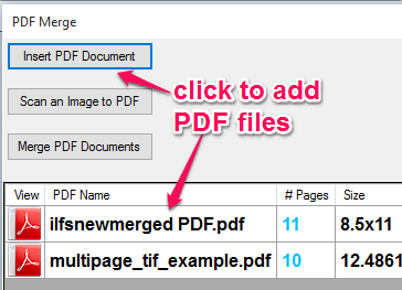 insert multiple PDF files