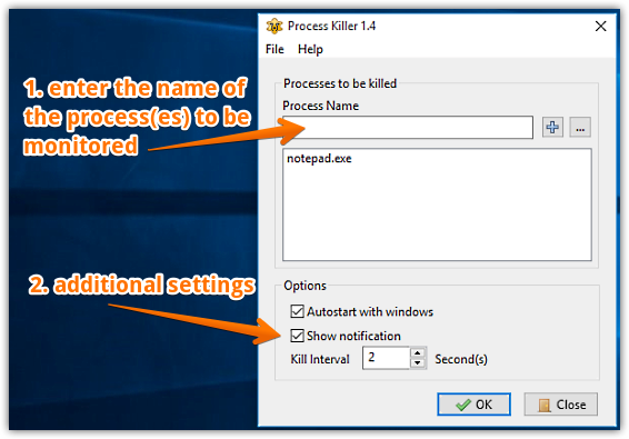 lazprocesskiller settings