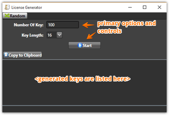 license key generator ui