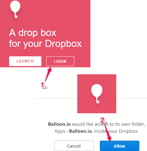 login to your Dropbox account