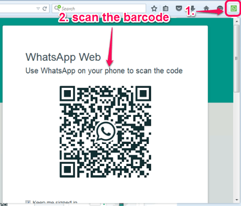 open pop-up window and scan the barcode