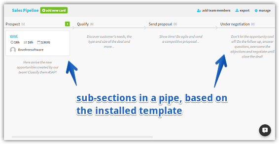 pipefy pipe subsections