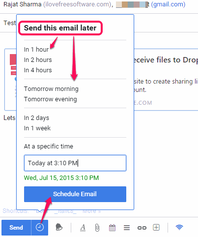 schedule emails