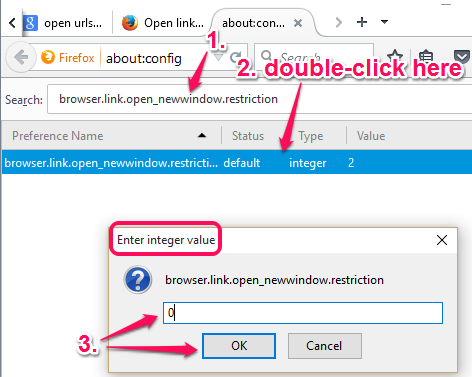 set integer value for restriction preference name