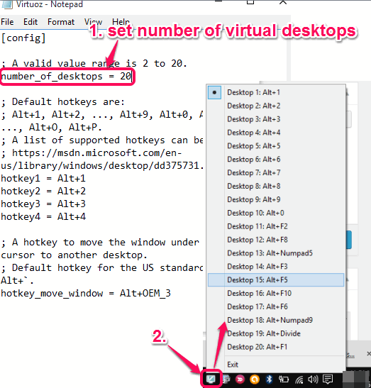 set number of virtual desktops