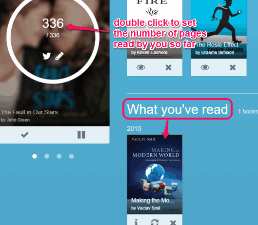 set the reading progress and track read books