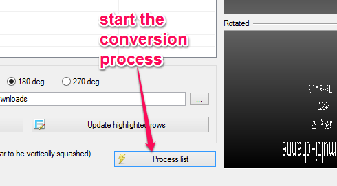 start the conversion process