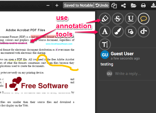 use annotation tools