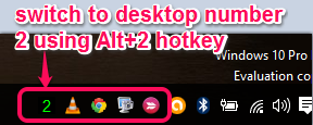 use hotkey to switch to a virtual desktop