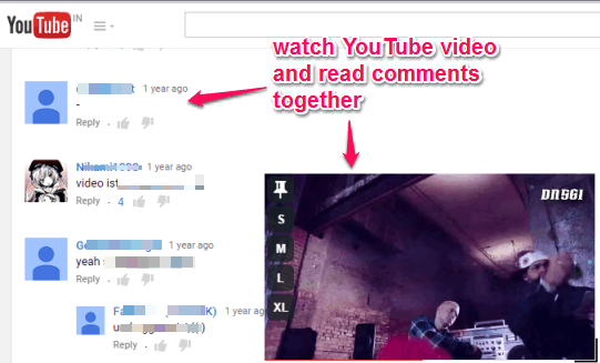 watch YouTube video and read comments together