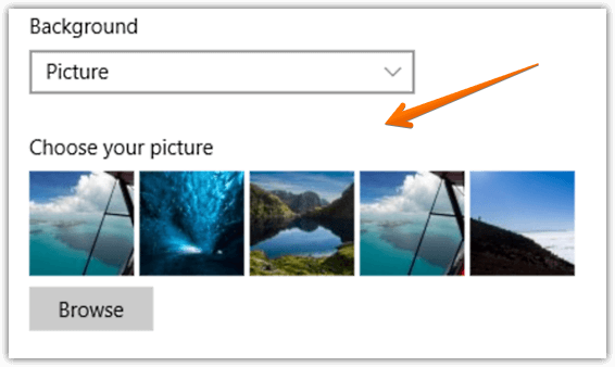 windows 10 choose lock screen background
