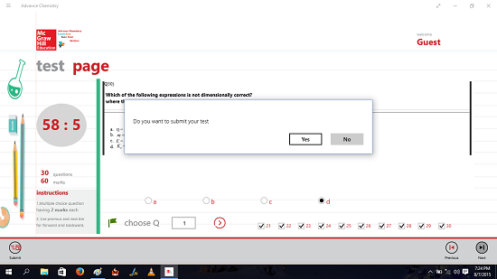 Advance Chemistry test complete