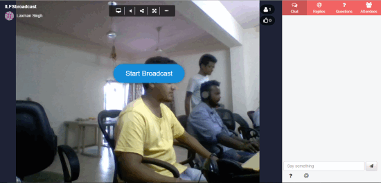 Breakoutroom.co- interface to broadcast yourself