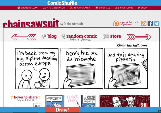 Comic Shuffle- read random comics from 20+ sites