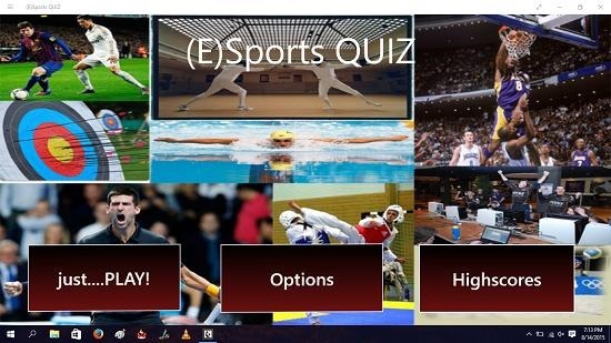 (E)Sports Quiz main screen