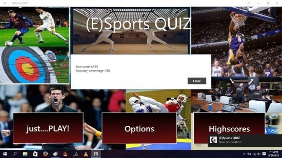 (E)Sports Quiz score