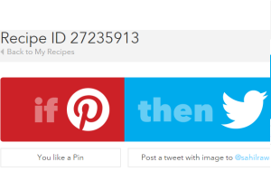 IFTTT recipe to tweet automatically when you like a pin on Pinterest