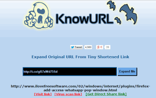 KnowURL- homepage