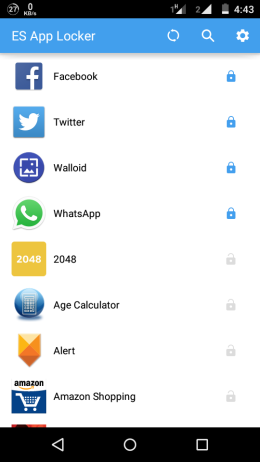 List of Locked and Unlocked Apps