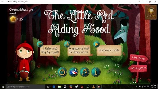 Little Red Riding Hood Shiny Tales Main Screen