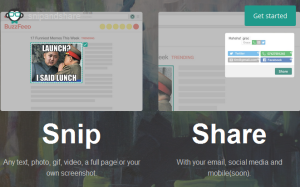 Snipandshare- website to share webpage images, text and other content