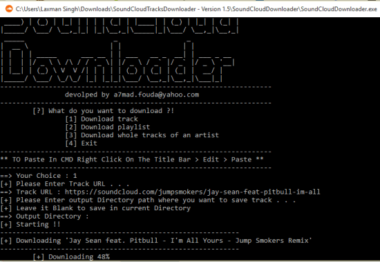 SoundCloudTracksDownloader- interface