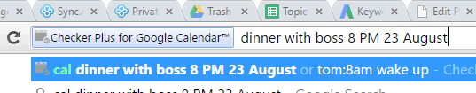 add event using the address bar