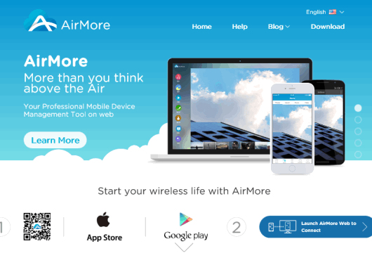 click launch AirMore Web to Connect button