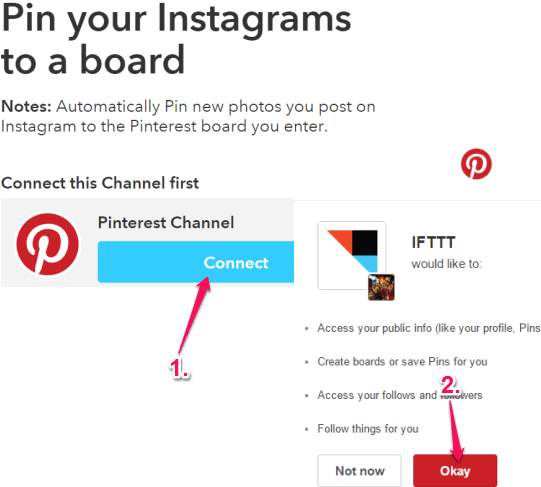 connect your Pinterest account with IFTTT