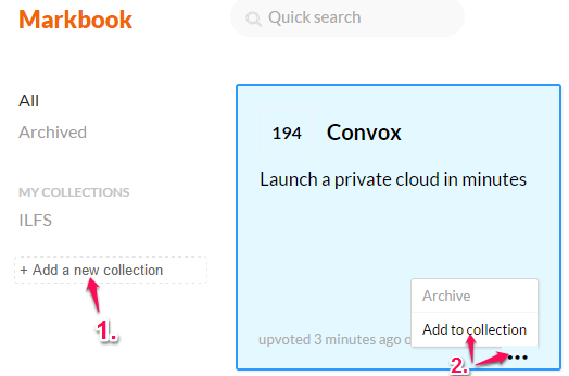 create a collection and add favorites to collection