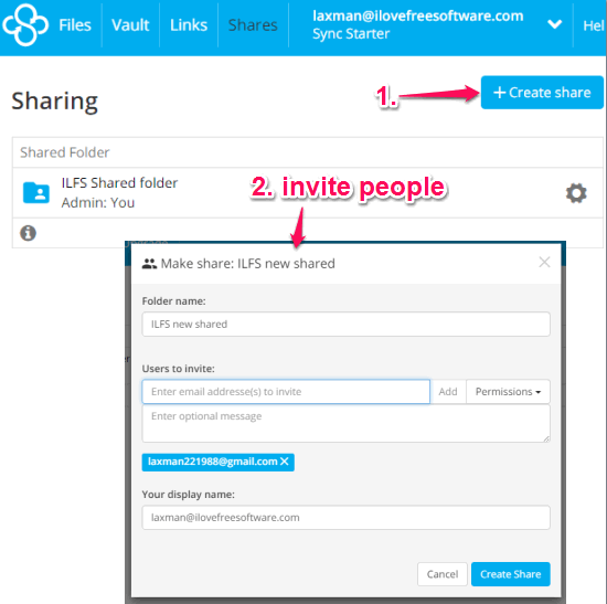 create a shared folder and collaborate with friends