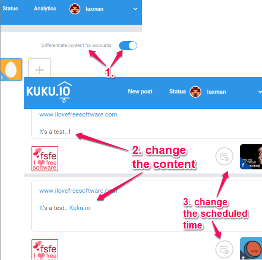 differentiate content for accounts