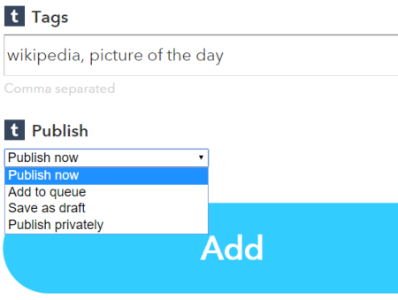 select Publish now option and add the recipe