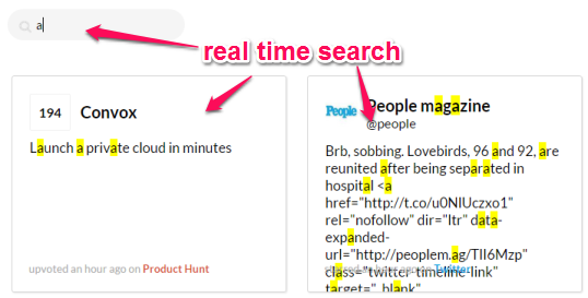 start the real time search