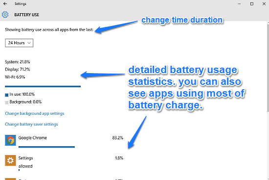 windows 10 battery usage info