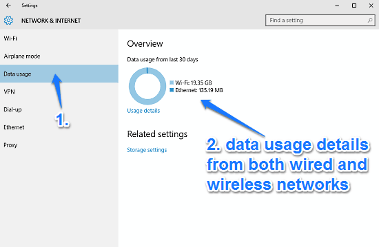 windows 10 check data usage details