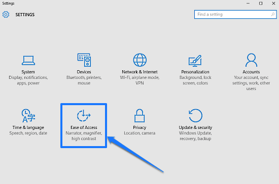 windows 10 modern settings ease of access