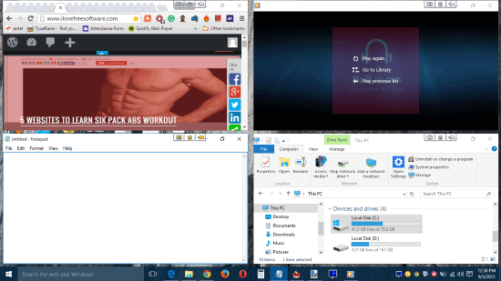 Acer Gridvista- free software to arrange multiple windows in Grid