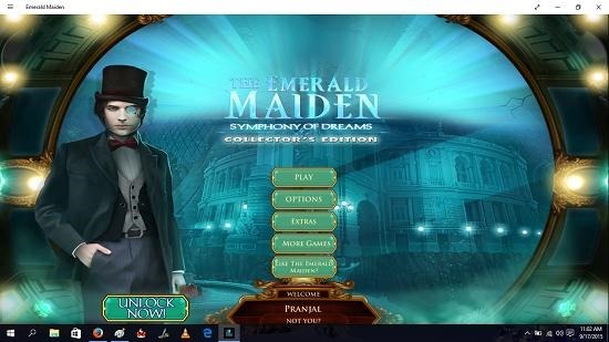 Emerald Maiden main menu