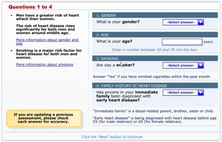 heart attack risk calculator