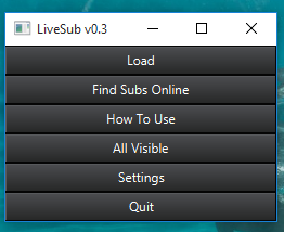 LiveSub- main interface