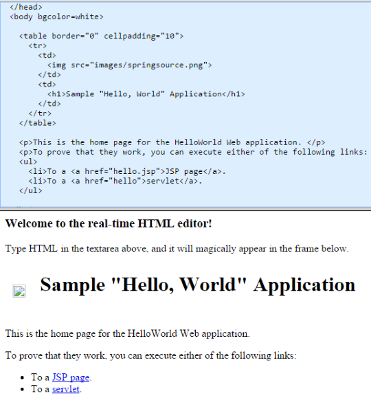 Real-time HTML Editor homepage